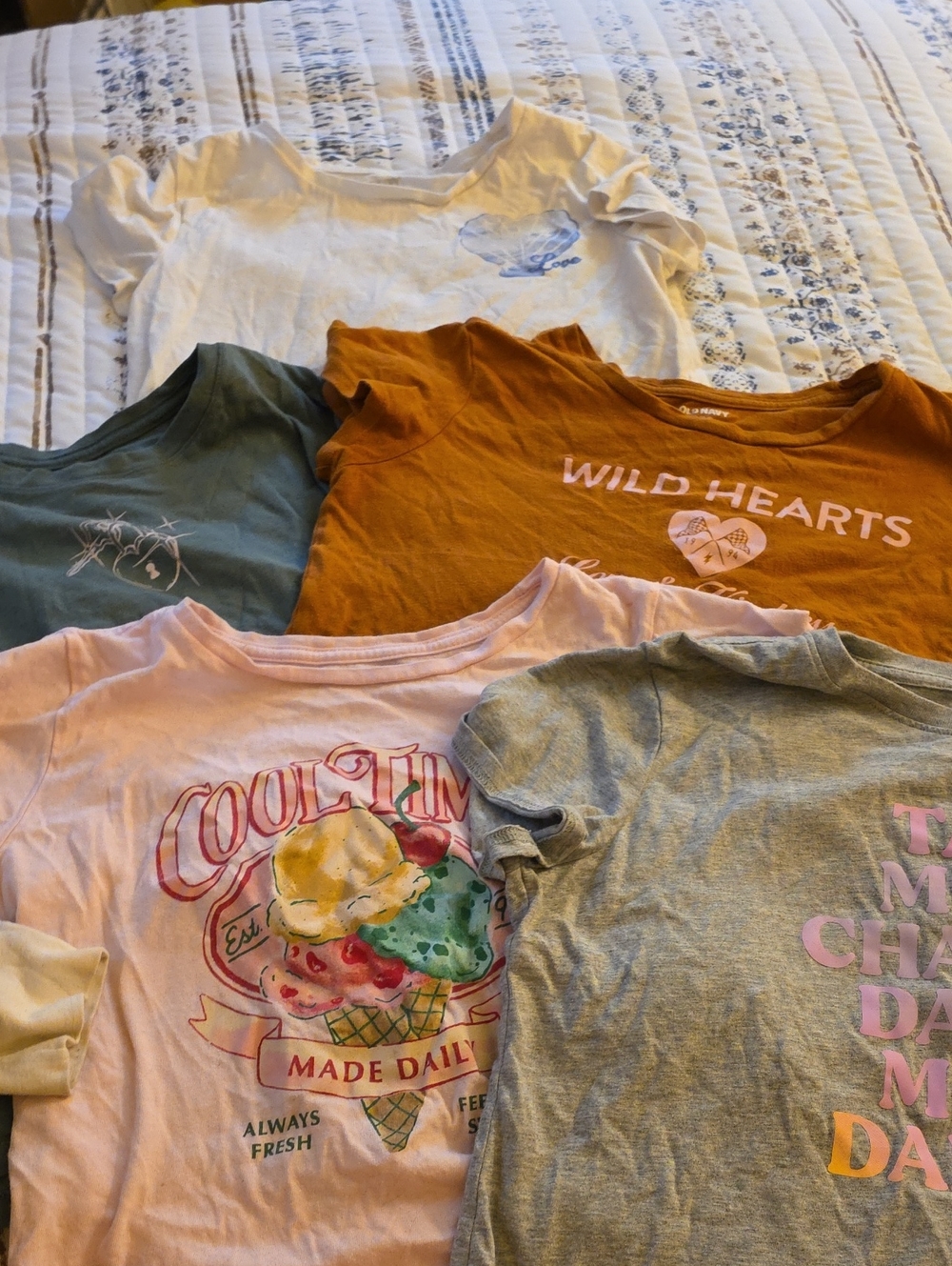 Old Navy Kids Short-Sleeve Graphic Tees - White, Mustard, Pink, Green, Gray